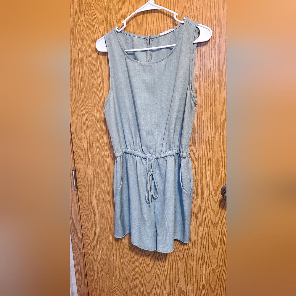 Teal Romper Key Hole Back